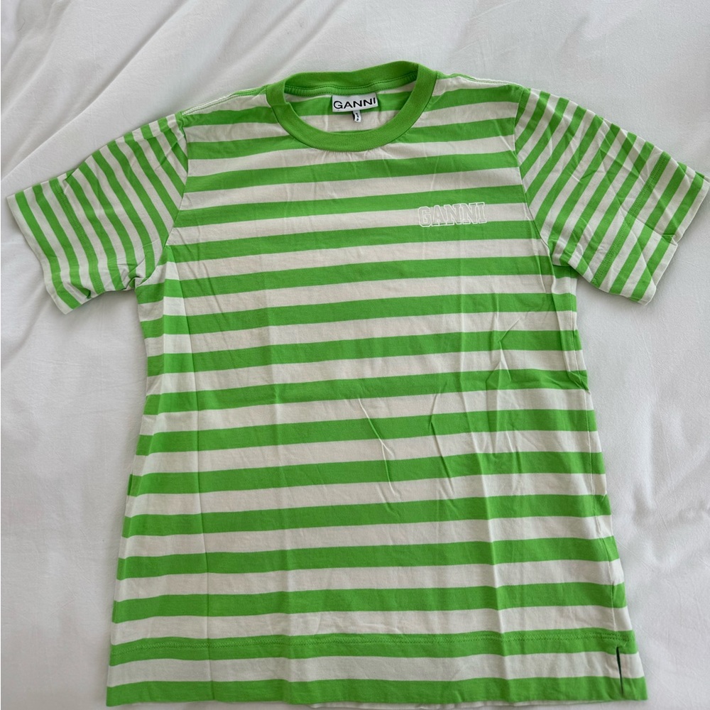 GANNI STRIPED TEE